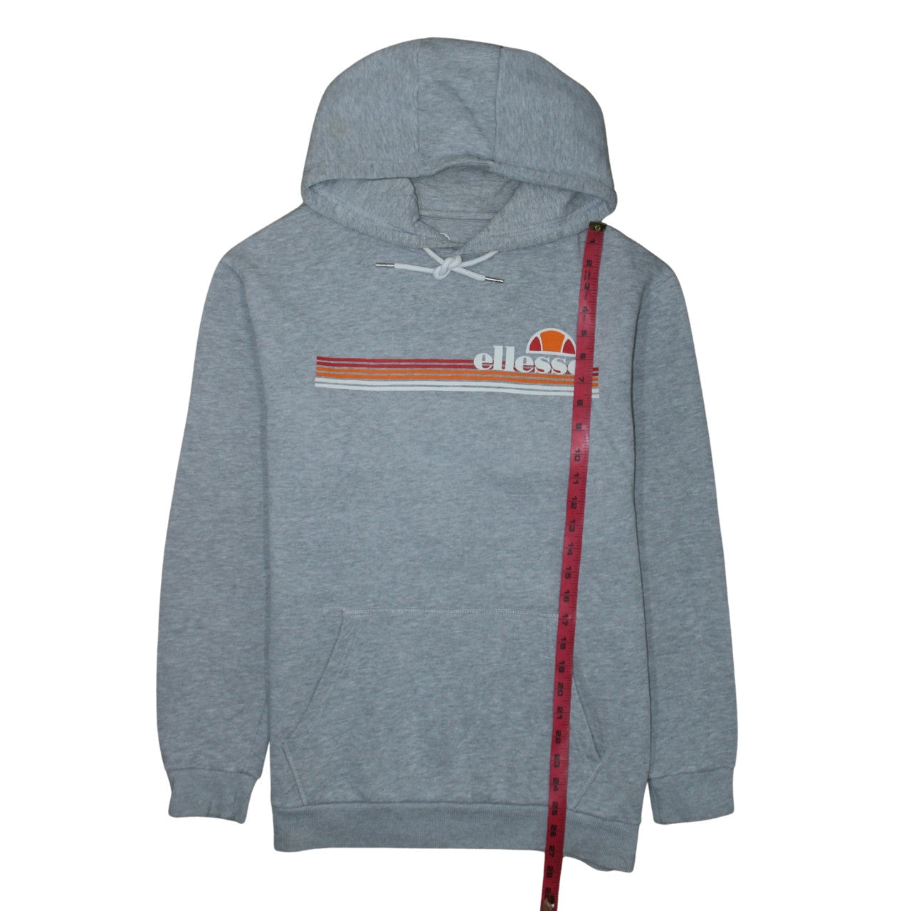 Ellesse Men's Grey Pullover Hoodie Small Retro Logo Sweatshirt