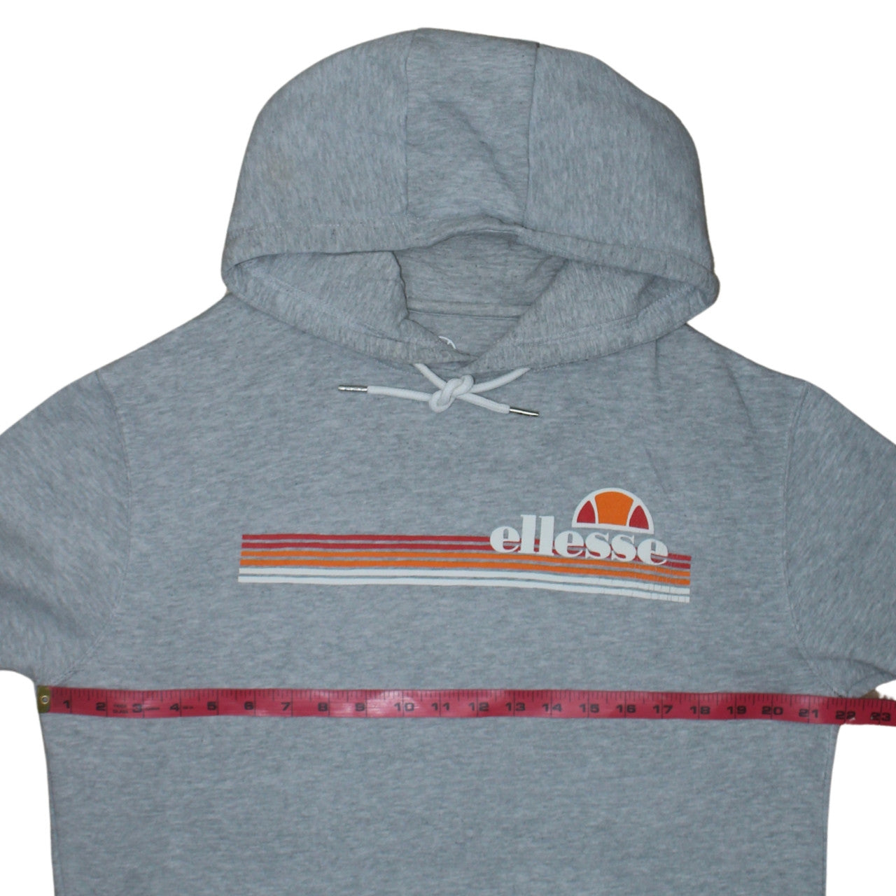 Ellesse Men's Grey Pullover Hoodie Small Retro Logo Sweatshirt