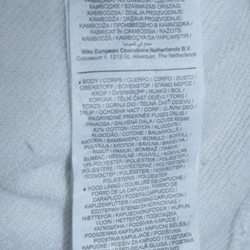 Nike Womens White Medium Pullover Hoodie with Logo Print