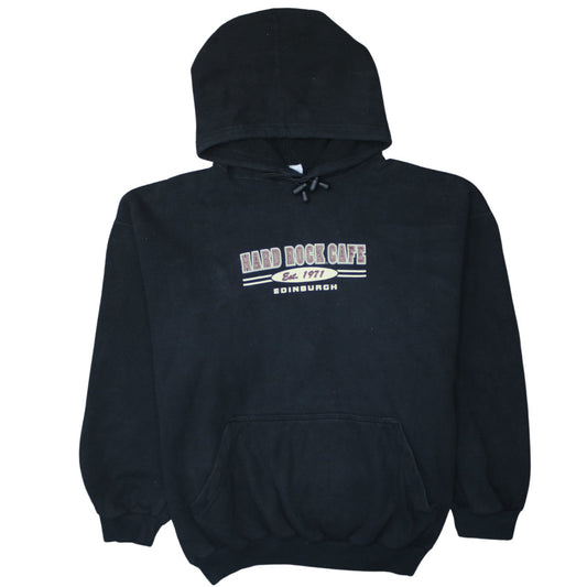 Hard Rock Cafe Edinburgh Black XL Women's Pullover Hoodie Sweatshirt