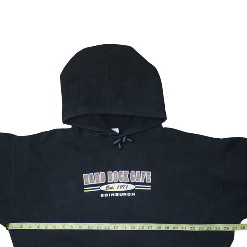 Hard Rock Cafe Edinburgh Black XL Women's Pullover Hoodie Sweatshirt
