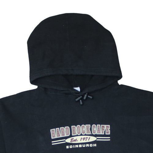 Hard Rock Cafe Edinburgh Black XL Women's Pullover Hoodie Sweatshirt