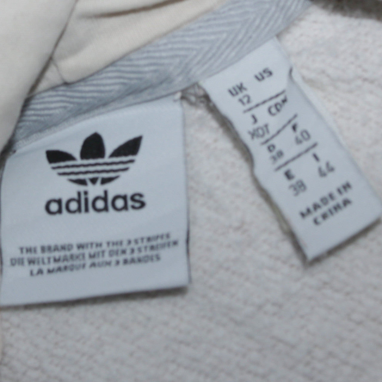 Adidas Women White Hoodie UK 12 Pullover Hooded Sweatshirt