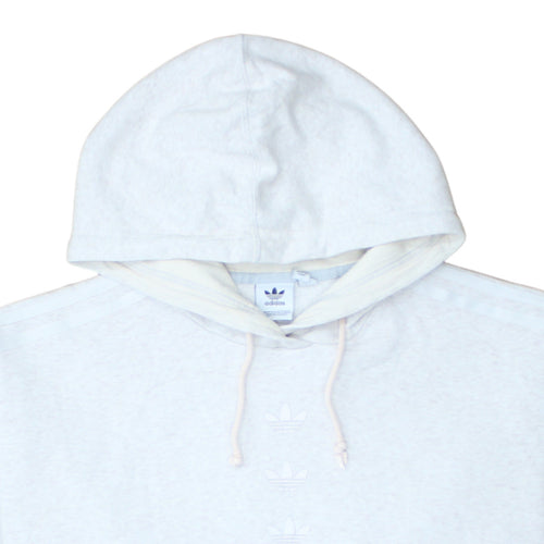 Adidas Women White Hoodie UK 12 Pullover Hooded Sweatshirt