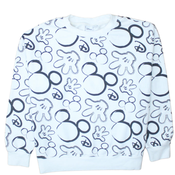 Disney Primark Women White Mickey Mouse Print Sweatshirt Size 12/14 M
