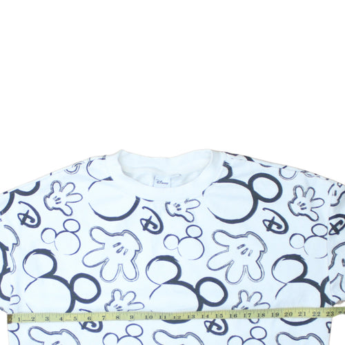 Disney Primark Women White Mickey Mouse Print Sweatshirt Size 12/14 M