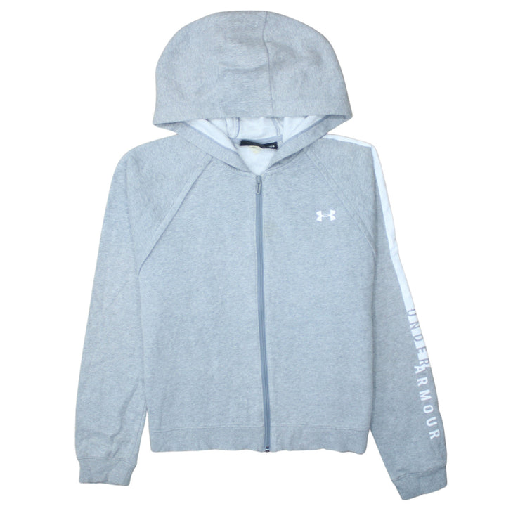 Under Armour Womens Grey Full Zip Hoodie Size L Loose Fit Casual