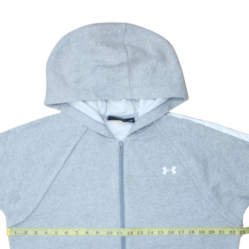 Under Armour Womens Grey Full Zip Hoodie Size L Loose Fit Casual