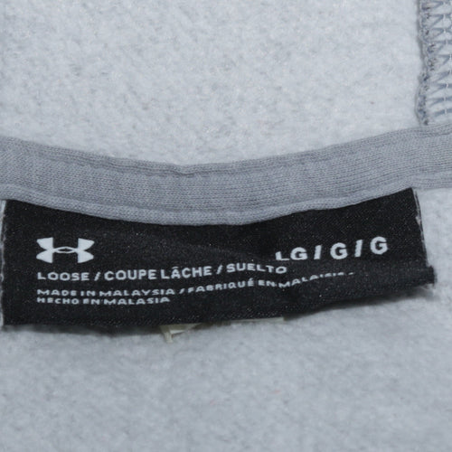 Under Armour Womens Grey Full Zip Hoodie Size L Loose Fit Casual