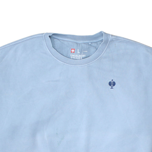 Engelbert Strauss Unisex Blue Pullover Sweatshirt L Fleece Crew Neck