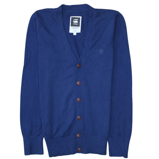 G-Star RAW Men's Blue Cotton Cardigan Jumper Size S