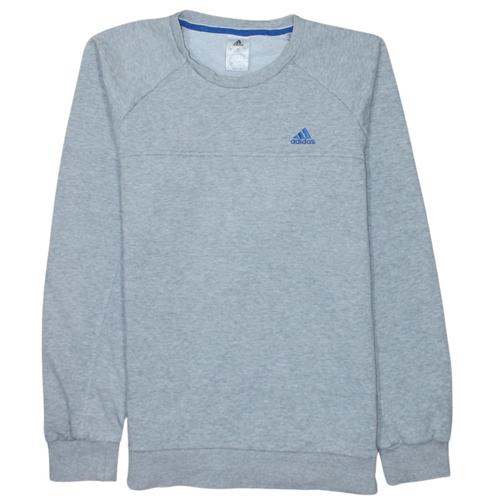 Adidas Mens Grey Small Crew Neck Pullover Sports Sweatshirt
