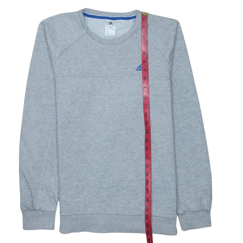 Adidas Mens Grey Small Crew Neck Pullover Sports Sweatshirt
