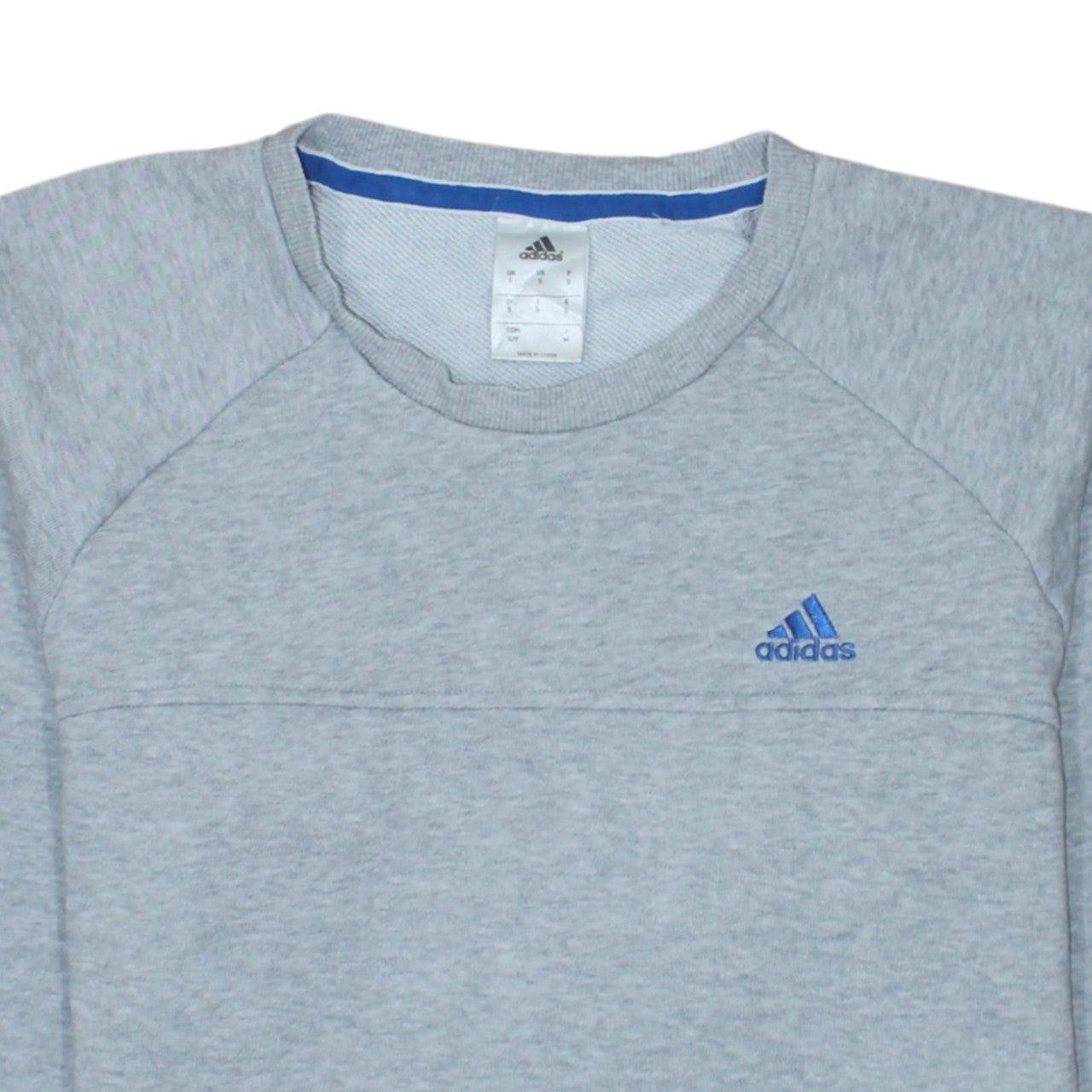 Adidas Mens Grey Small Crew Neck Pullover Sports Sweatshirt