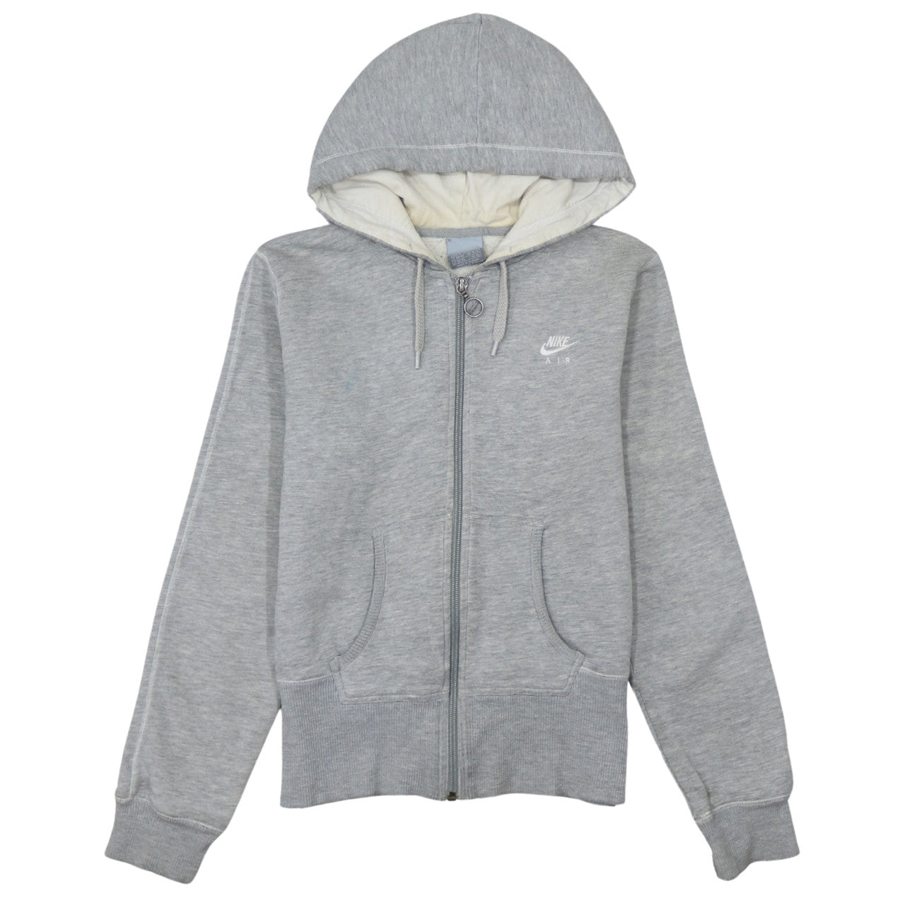 Nike Air Women's Grey Full Zip Hoodie Size M Cotton Blend