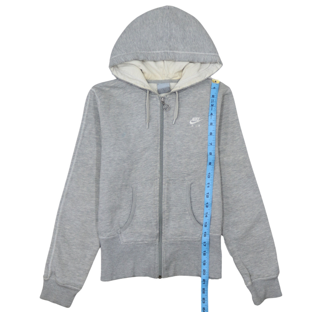 Nike Air Women's Grey Full Zip Hoodie Size M Cotton Blend