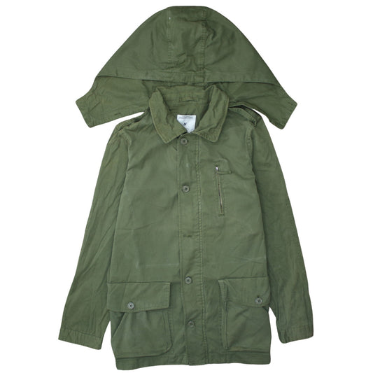 Zara Woman Green Hooded Parka Jacket Medium Cotton Casual Style