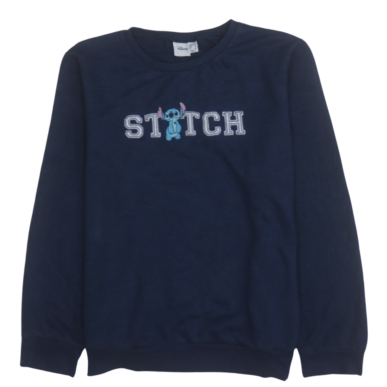 Disney Primark Women’s Navy Stitch Sweatshirt UK 16 Pullover Cotton Blend