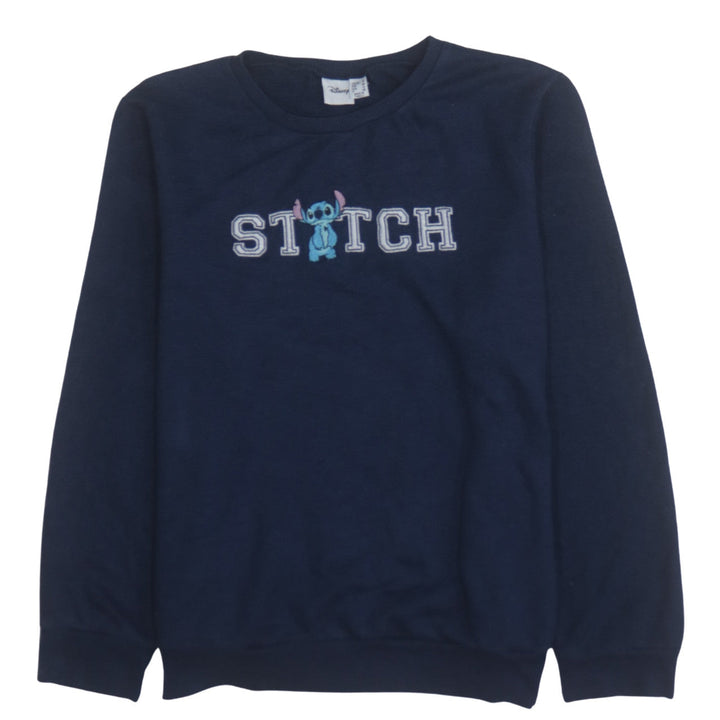 Disney Primark Women’s Navy Stitch Sweatshirt UK 16 Pullover Cotton Blend