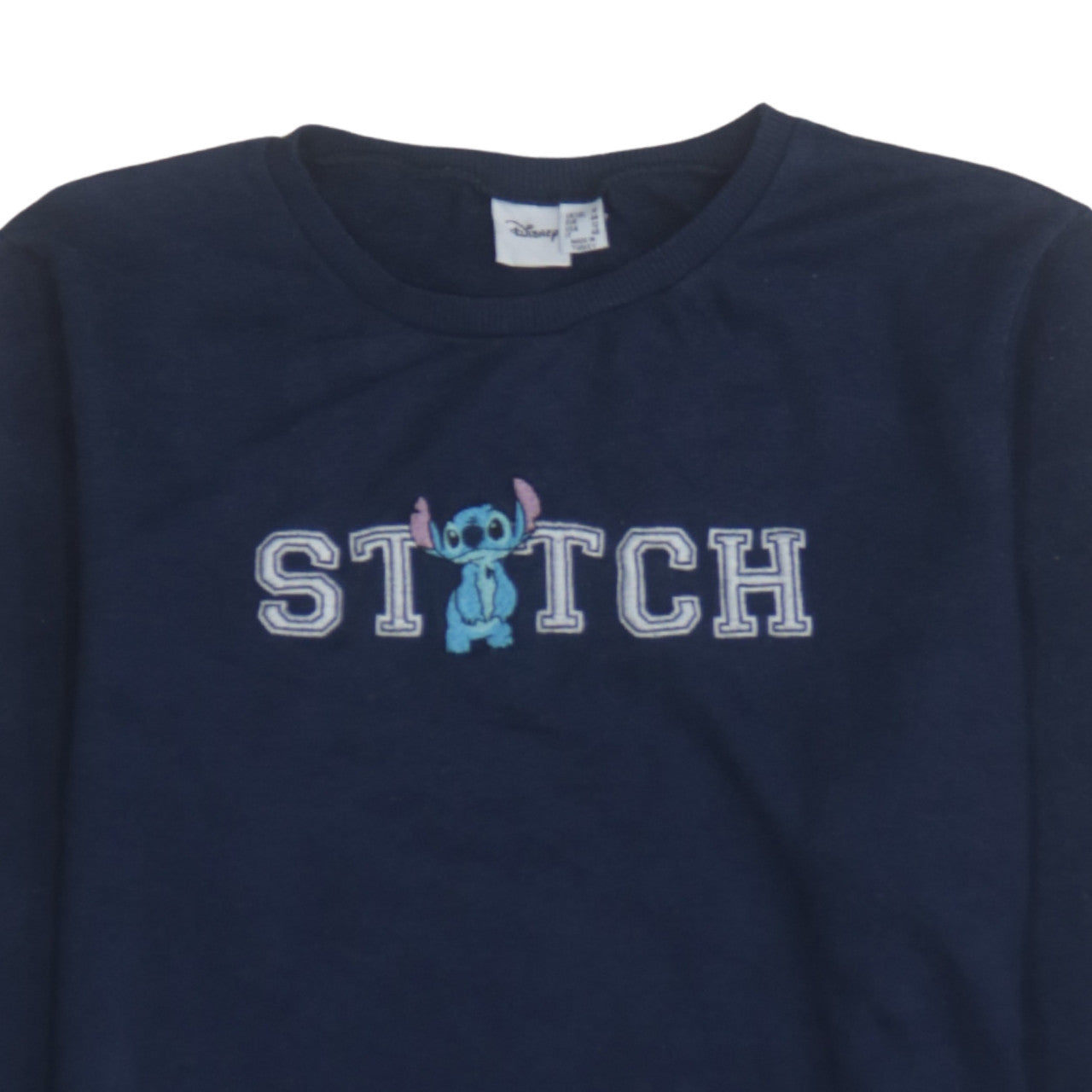 Disney Primark Women’s Navy Stitch Sweatshirt UK 16 Pullover Cotton Blend