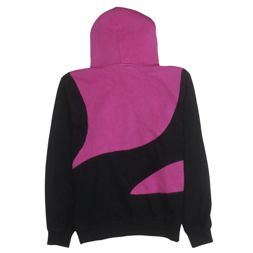 Puma Womens Pink & Black Pullover Hoodie Small Logo Fleece Sweatshirt