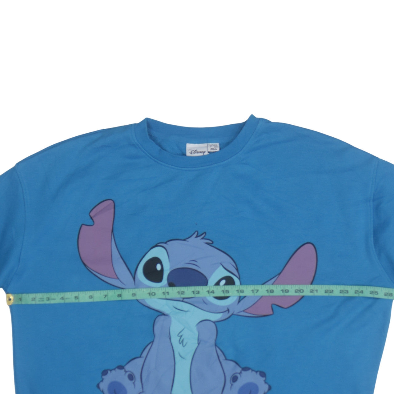Disney Women Blue Stitch Sweatshirt L Pullover Casual Graphic