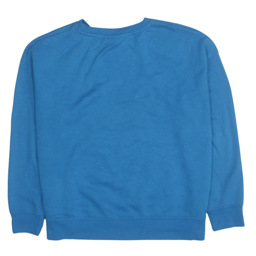 Disney Women Blue Stitch Sweatshirt L Pullover Casual Graphic