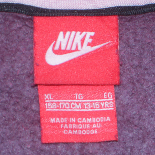 Nike Boys Burgundy Full Zip Hoodie XL (13-15 Years) Cotton Blend