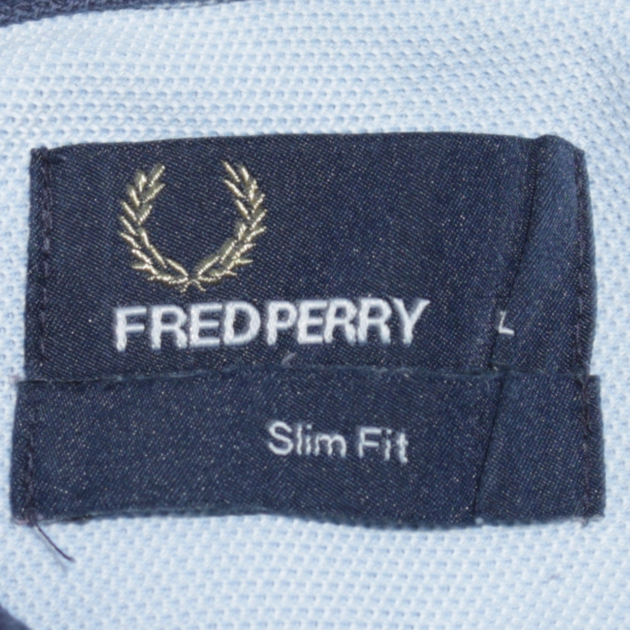 Fred Perry Men's Blue Slim Fit Polo Shirt Size L Classic Cotton