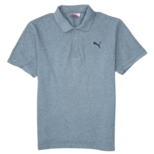 Puma Men's Grey Cotton Polo Shirt Size M Short Sleeve Classic Fit