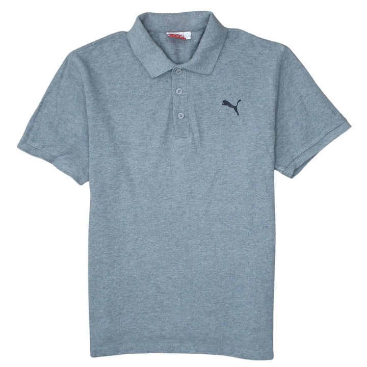 Puma Men's Grey Cotton Polo Shirt Size M Short Sleeve Classic Fit