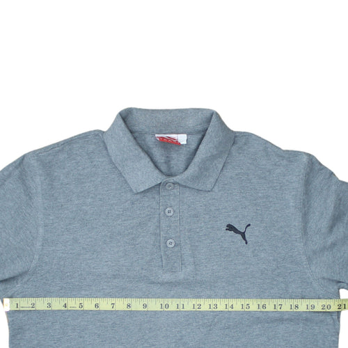 Puma Men's Grey Cotton Polo Shirt Size M Short Sleeve Classic Fit