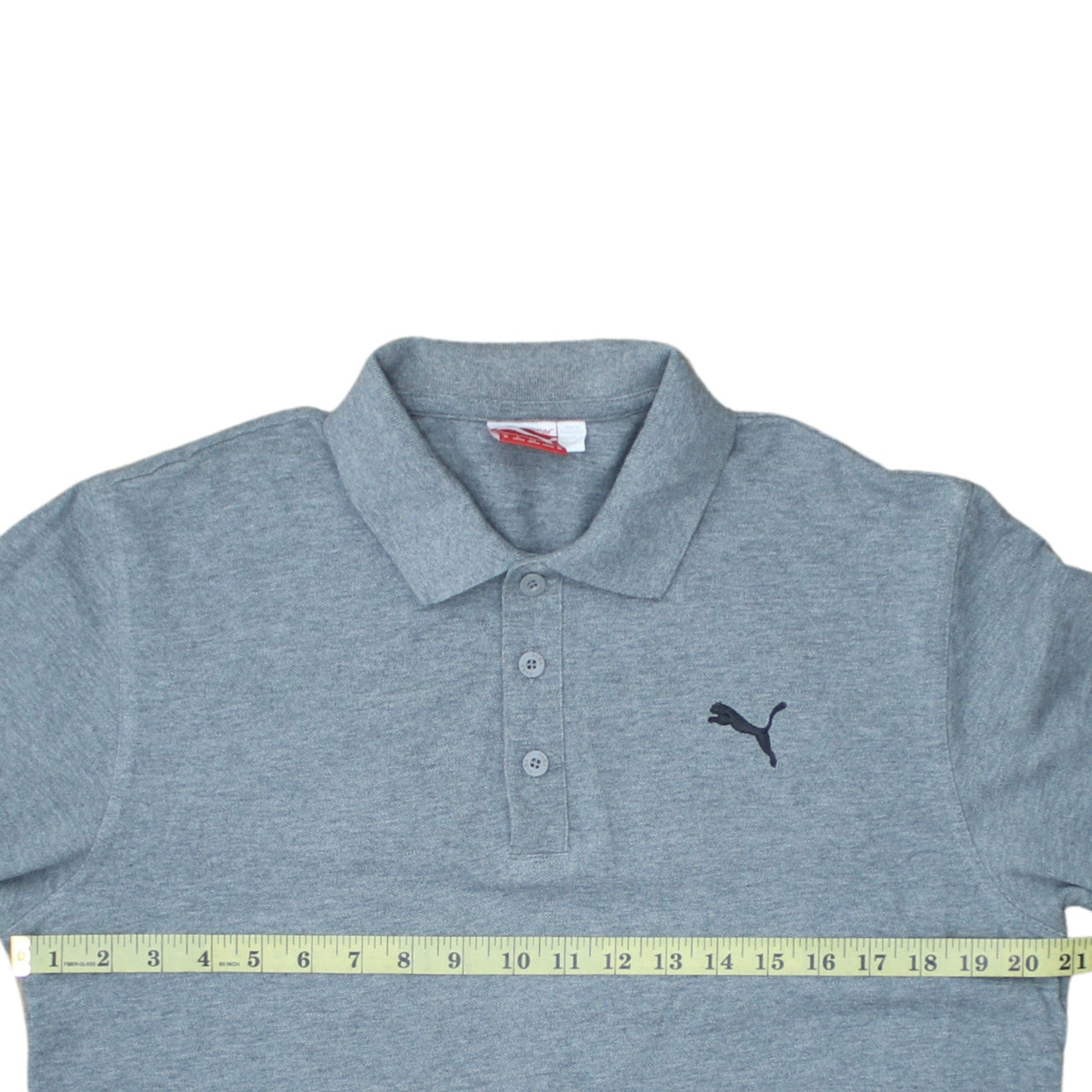 Puma Men's Grey Cotton Polo Shirt Size M Short Sleeve Classic Fit
