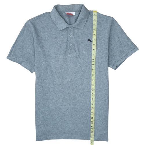 Puma Men's Grey Cotton Polo Shirt Size M Short Sleeve Classic Fit