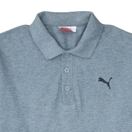 Puma Men's Grey Cotton Polo Shirt Size M Short Sleeve Classic Fit