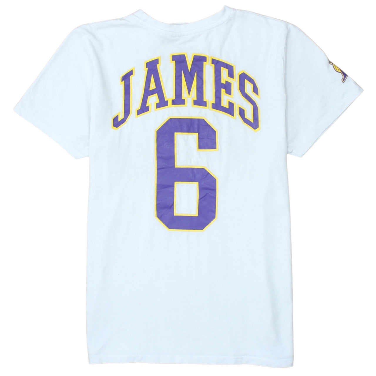 NBA Boys White Los Angeles Lakers LeBron James 12-13 Years Graphic T-Shirt