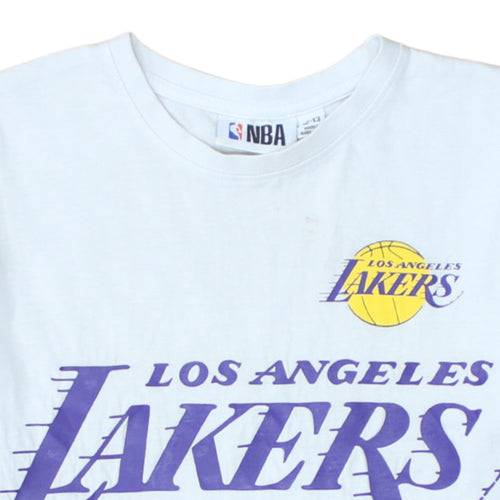NBA Boys White Los Angeles Lakers LeBron James 12-13 Years Graphic T-Shirt