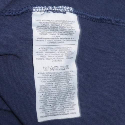 Nike Men's Blue Colourblock Air Logo Crew Neck T-Shirt Size M