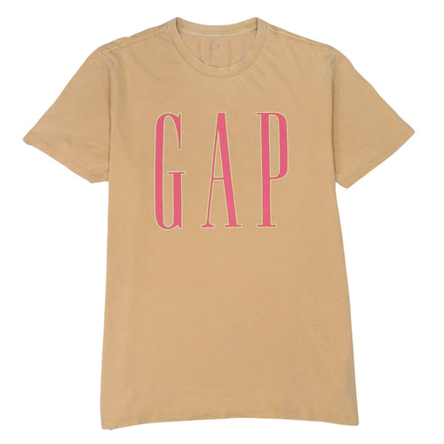 GAP Womens Beige Short Sleeve Basic Logo T-Shirt Size M