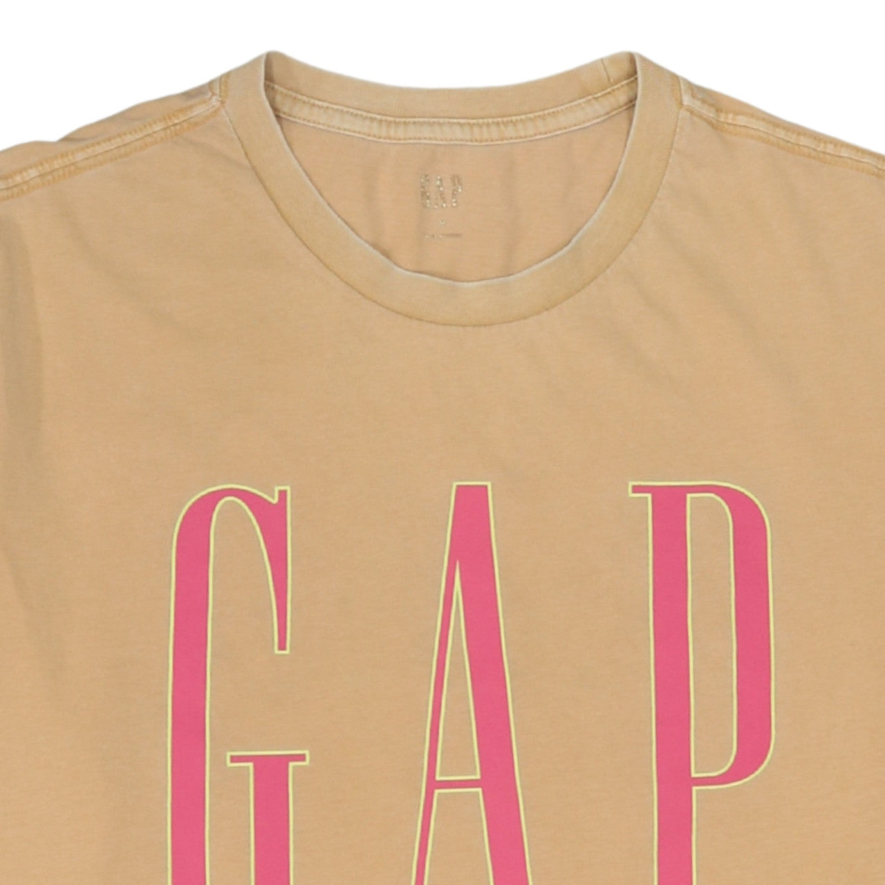GAP Womens Beige Short Sleeve Basic Logo T-Shirt Size M