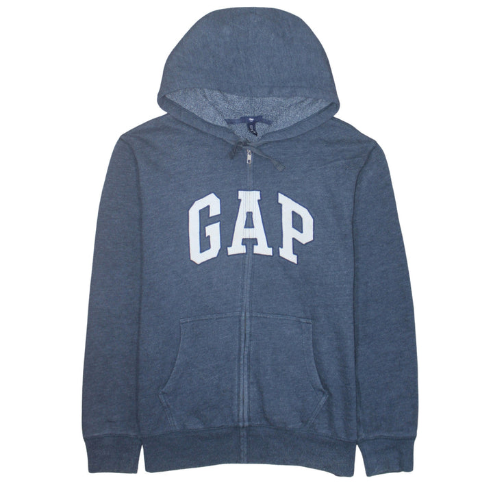 GAP Women Blue Full Zip Hoodie Large Cotton Blend Casual