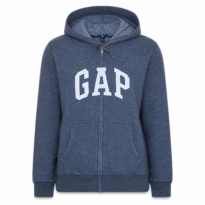Gap Women Blue Full Zip Hoodie Large Cotton Blend Casual