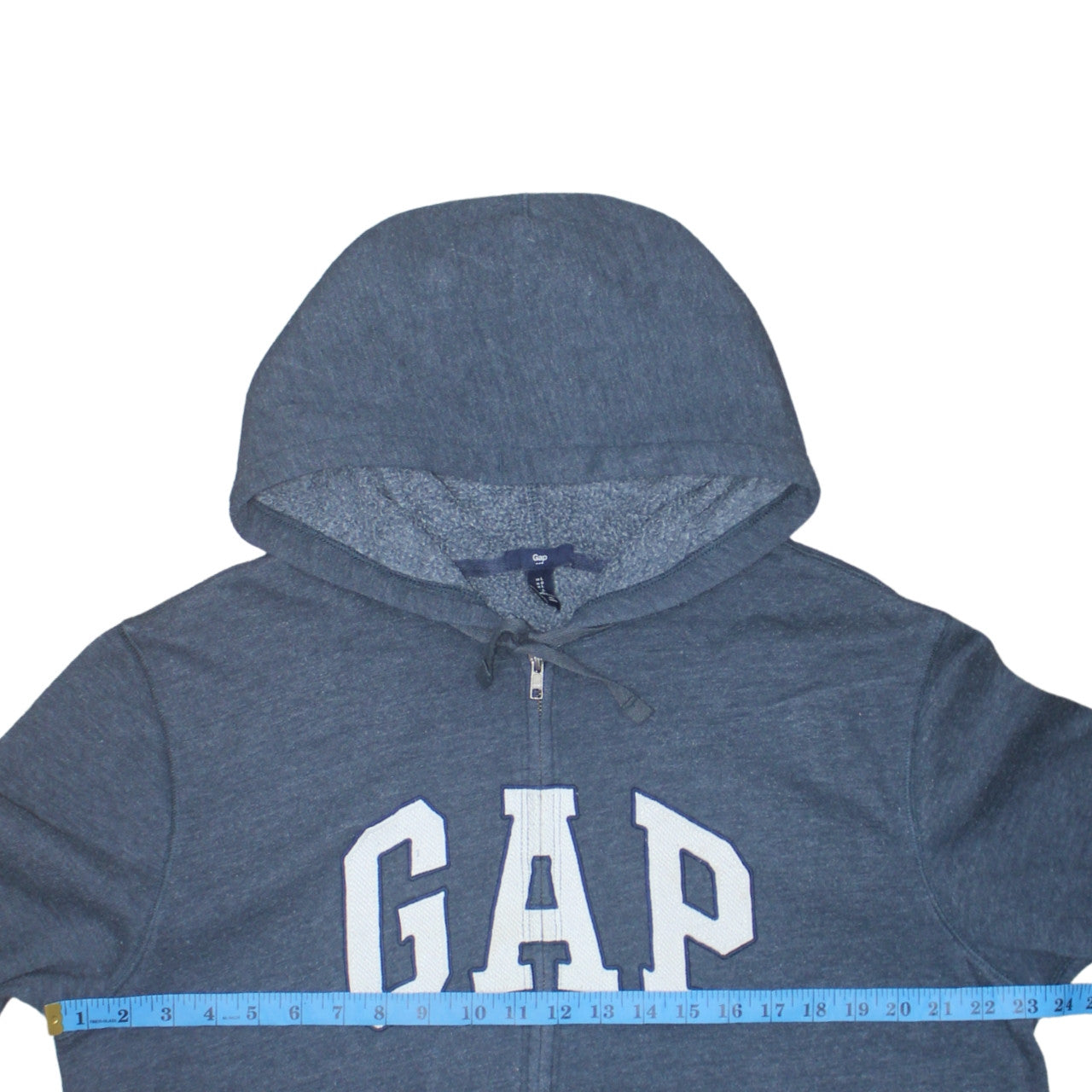 GAP Women Blue Full Zip Hoodie Large Cotton Blend Casual