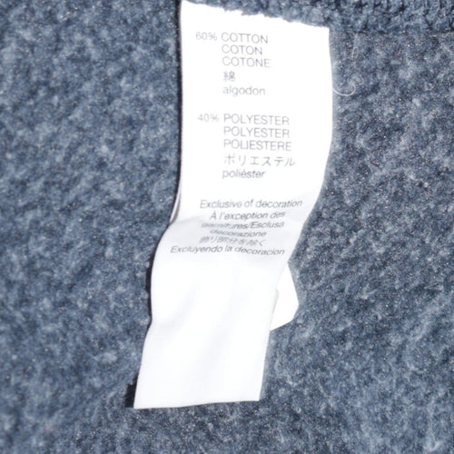GAP Women Blue Full Zip Hoodie Large Cotton Blend Casual