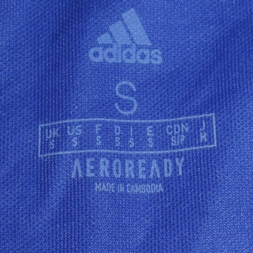 Adidas Scotland Men Blue Polo Shirt S Athletic Fit