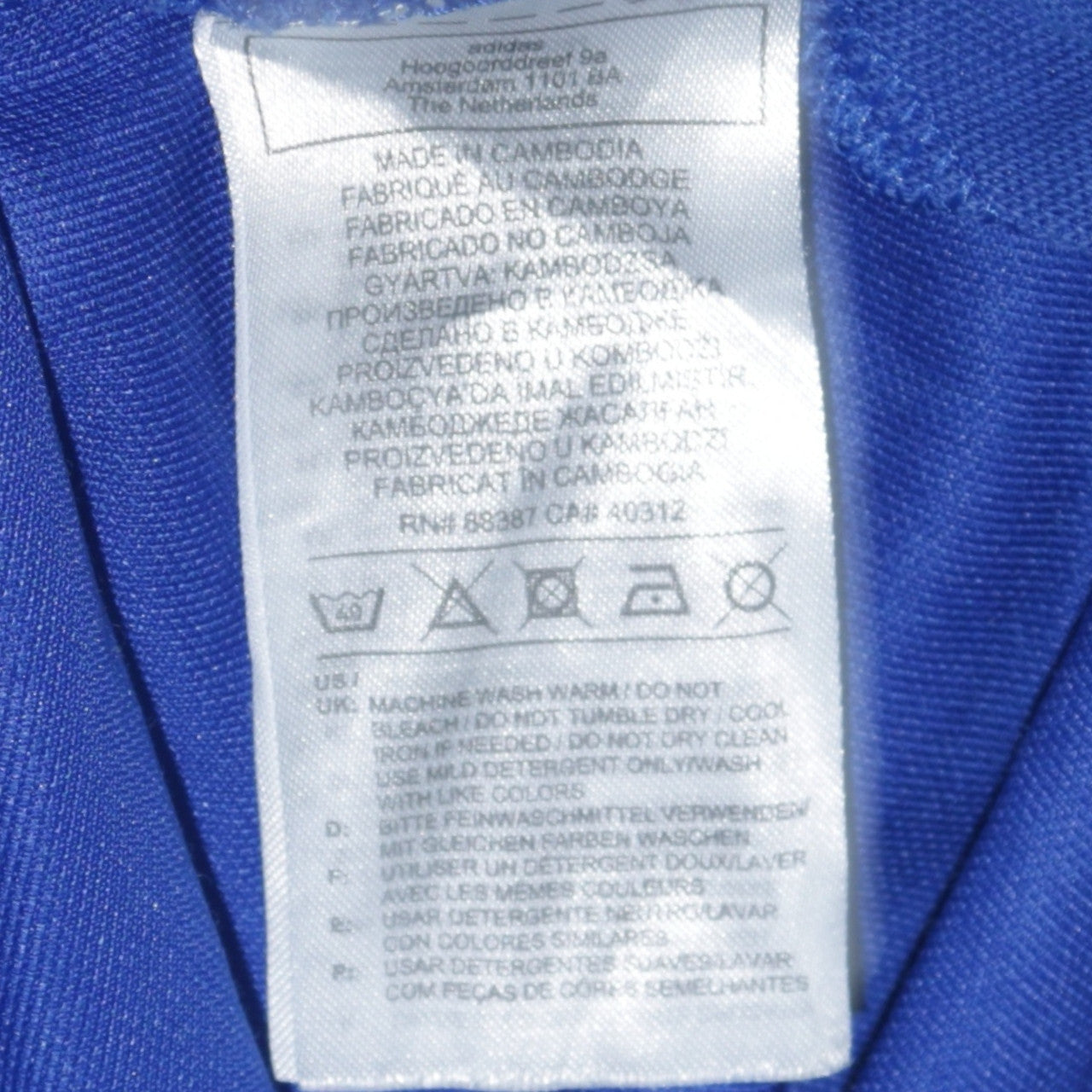 Adidas Scotland Men Blue Polo Shirt S Athletic Fit
