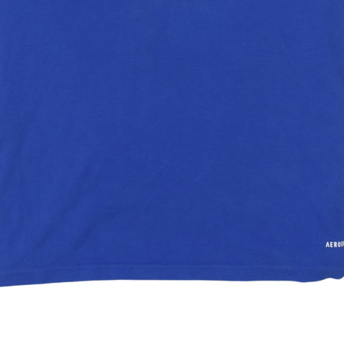 Adidas Scotland Men Blue Polo Shirt S Athletic Fit