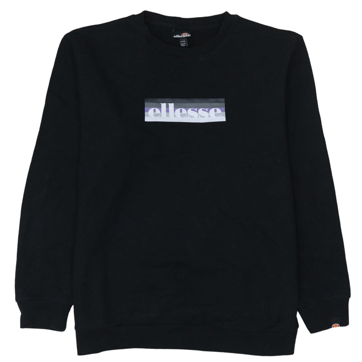 Ellesse Women Black XXL Pullover Sweatshirt Logo Cotton Blend
