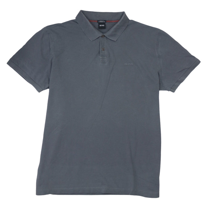 Hugo Boss Men's Grey Regular Fit Cotton Polo Shirt M