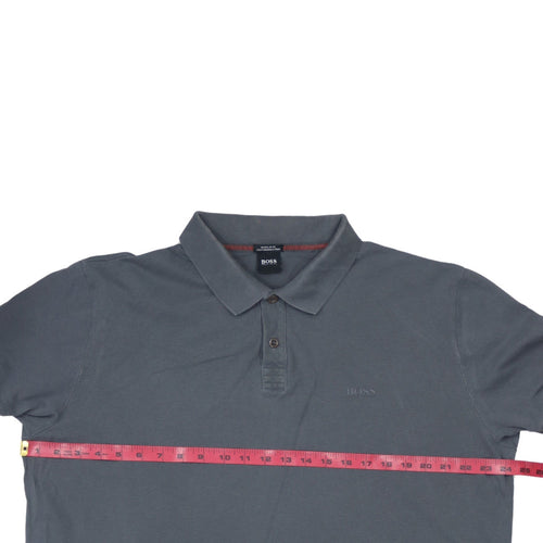 Hugo Boss Men's Grey Regular Fit Cotton Polo Shirt M